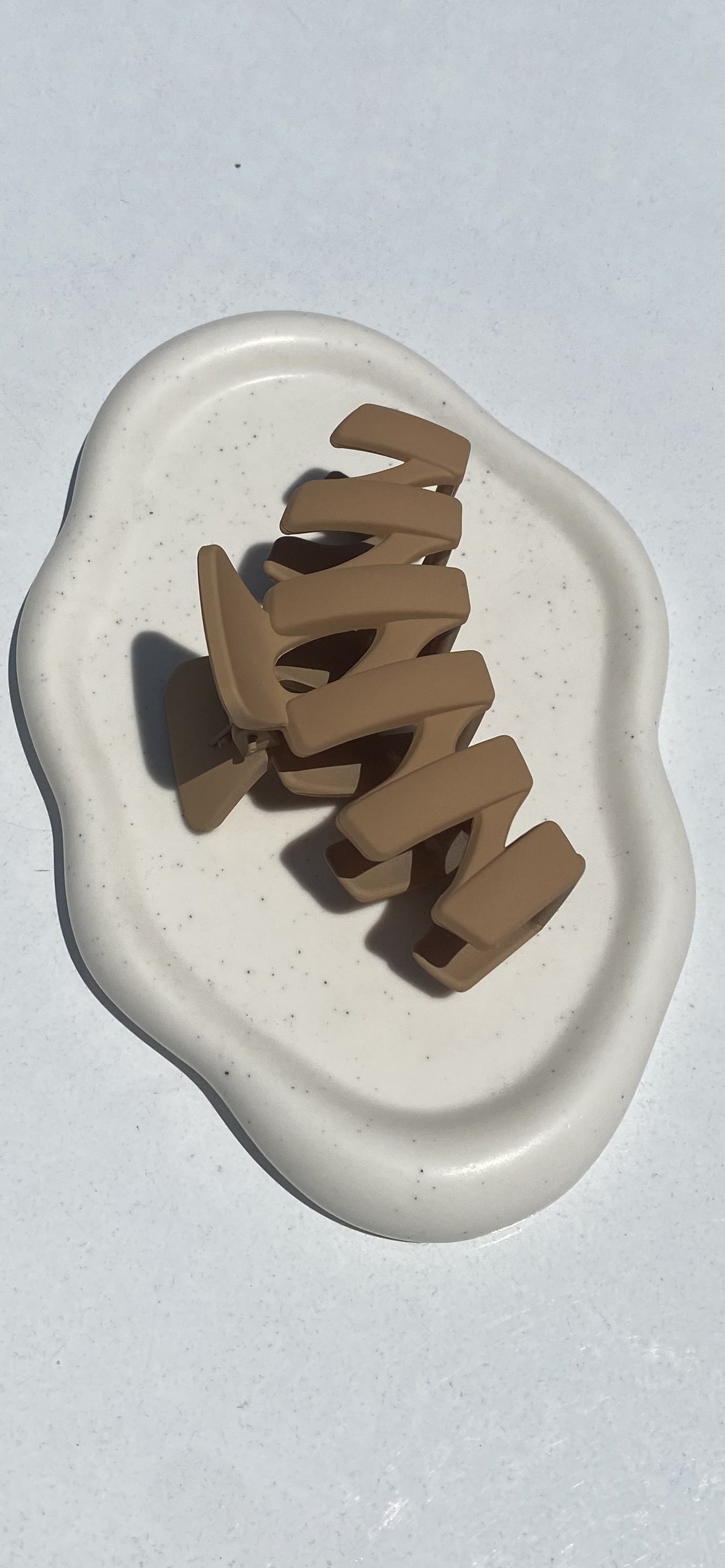 Hair Clip - Coffee Zigzag