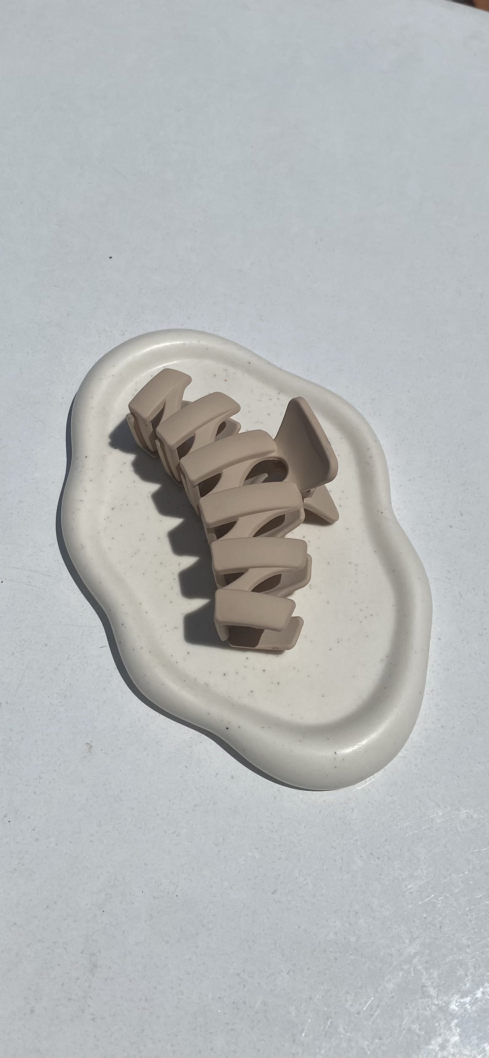 Hair Clip - Cream Zigzag