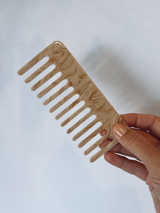 Hair Comb - Caramel Marble