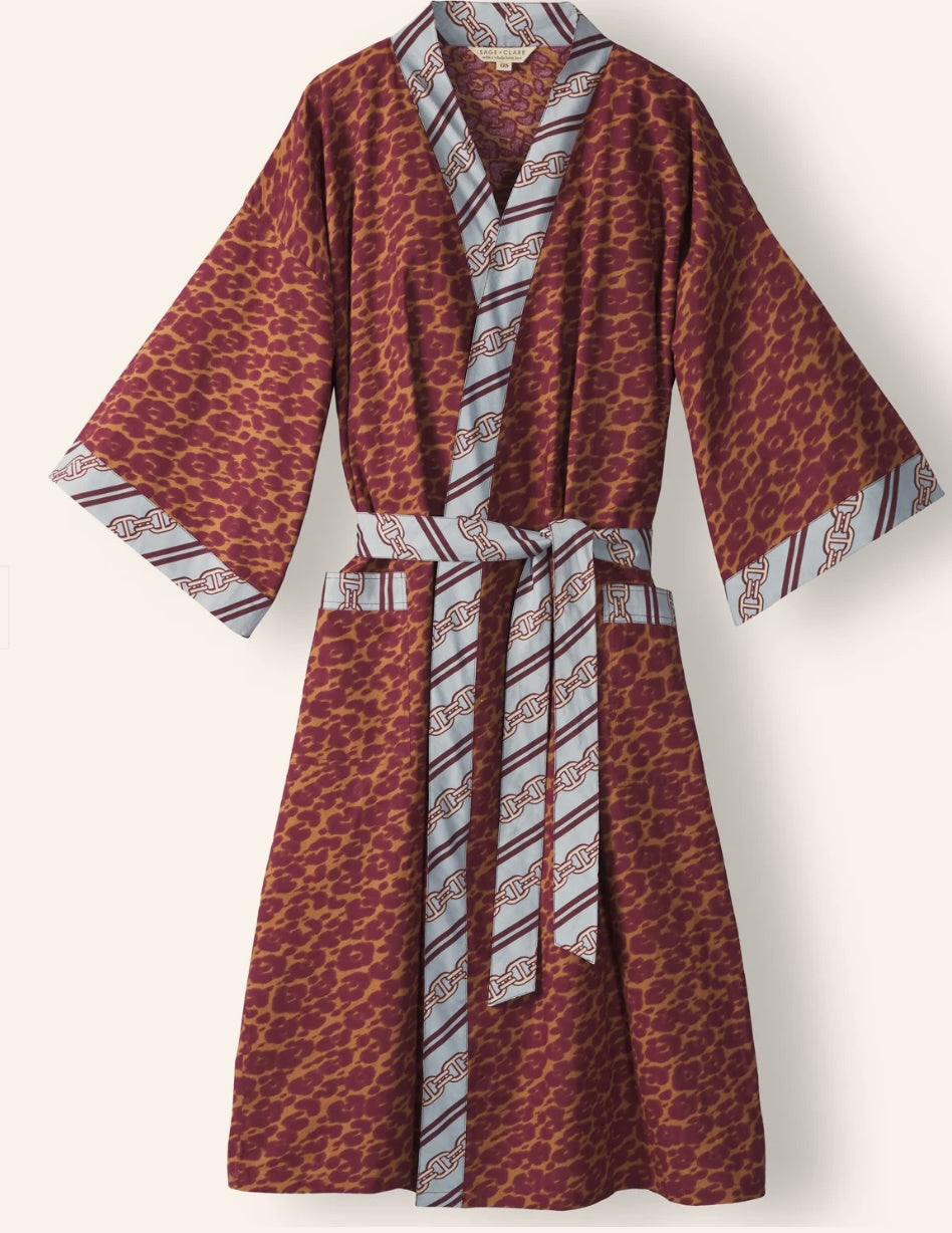 Odette Cotton Bath Robe - Mahogany