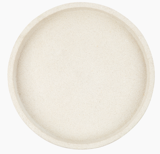 Concrete Round Tray Small - White