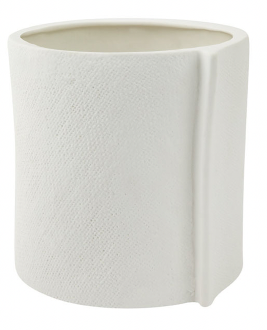 Burlap Pot - Large White